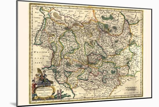 Archbishopric Of Magdeburg And The Duchy Of Anhalt-Willem Janszoon Blaeu-Mounted Art Print