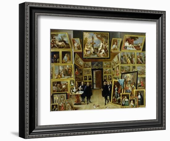 Archduke Leopold Wilhelm (1614-61) in His Picture Gallery, circa 1647-David Teniers the Younger-Framed Giclee Print
