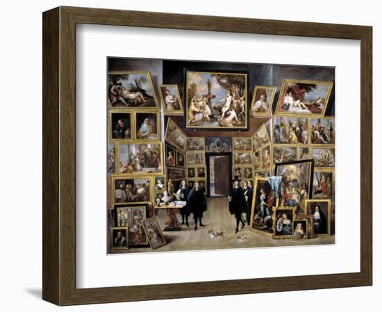 Archduke Leopold Wilhelm in His Gallery in Brussels, 1647-1651-David Teniers the Younger-Framed Giclee Print