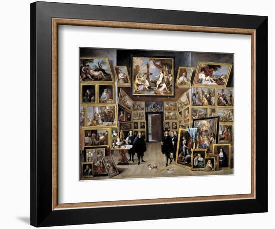 Archduke Leopold Wilhelm in His Gallery in Brussels, 1647-1651-David Teniers the Younger-Framed Giclee Print