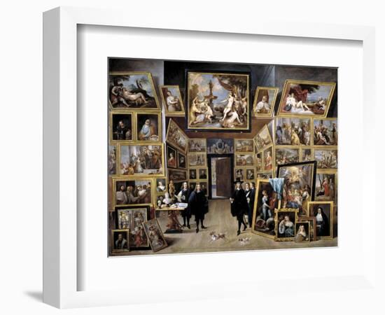 Archduke Leopold Wilhelm in His Gallery in Brussels, 1647-1651-David Teniers the Younger-Framed Giclee Print