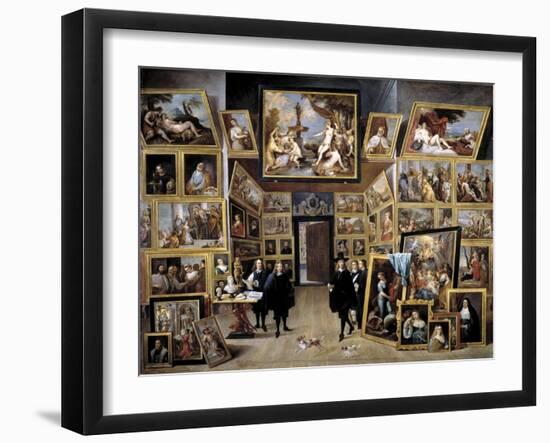 Archduke Leopold Wilhelm in His Gallery in Brussels, 1647-1651-David Teniers the Younger-Framed Giclee Print