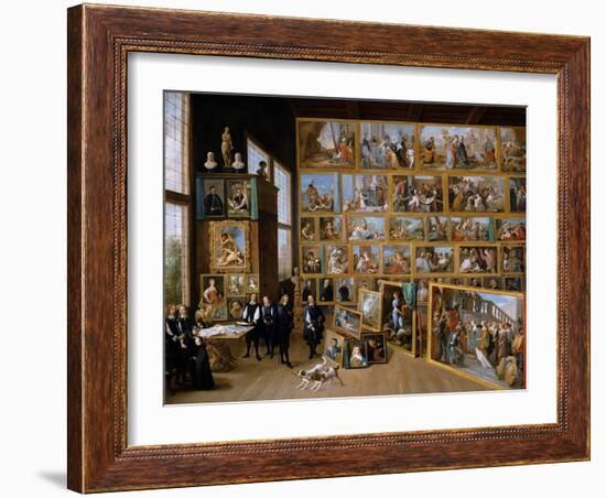 Archduke Leopold Wilhelm in His Gallery in Brussels, Ca 1651-David Teniers the Younger-Framed Giclee Print