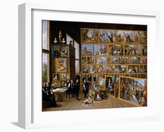 Archduke Leopold Wilhelm in His Gallery in Brussels, Ca 1651-David Teniers the Younger-Framed Giclee Print