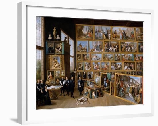 Archduke Leopold Wilhelm in His Gallery in Brussels, Ca 1651-David Teniers the Younger-Framed Giclee Print