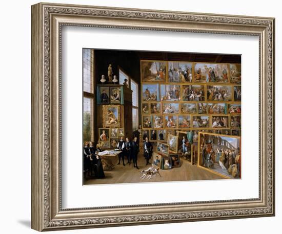 Archduke Leopold Wilhelm in His Gallery in Brussels, Ca 1651-David Teniers the Younger-Framed Giclee Print