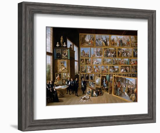 Archduke Leopold Wilhelm in His Gallery in Brussels, Ca 1651-David Teniers the Younger-Framed Giclee Print