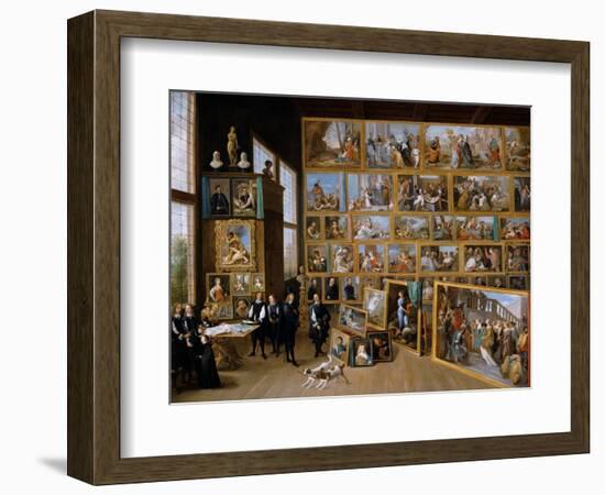 Archduke Leopold Wilhelm in His Gallery in Brussels, Ca 1651-David Teniers the Younger-Framed Giclee Print