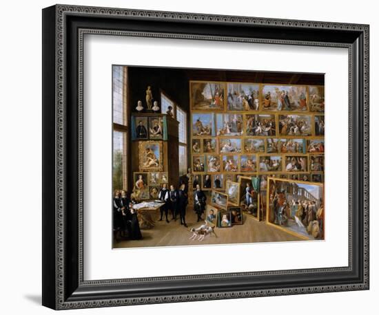 Archduke Leopold Wilhelm in His Gallery in Brussels, Ca 1651-David Teniers the Younger-Framed Giclee Print