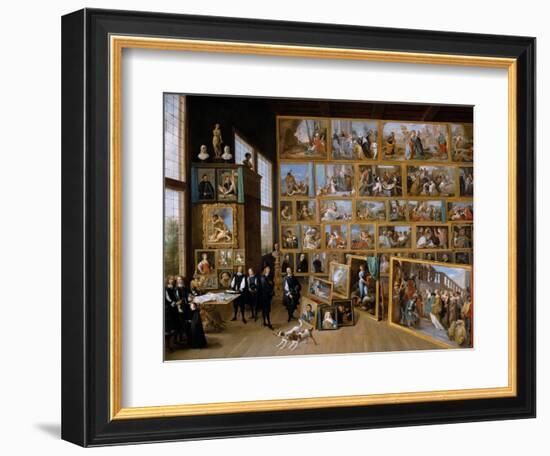 Archduke Leopold Wilhelm in His Gallery in Brussels, Ca 1651-David Teniers the Younger-Framed Giclee Print