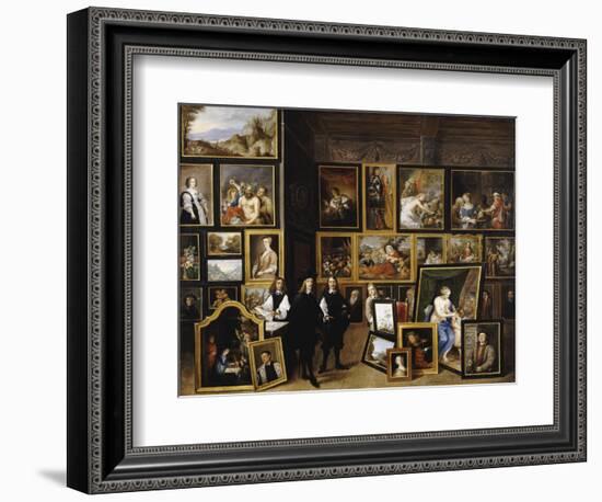 Archduke Leopold Wilhelm in His Picture Gallery, with the Artist and Other Figures-David Teniers the Younger-Framed Giclee Print