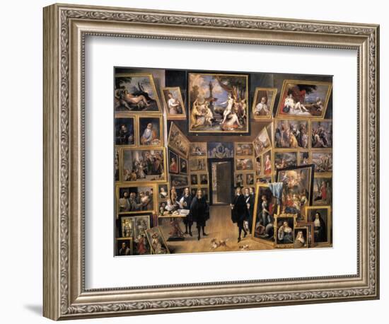 Archduke Leopold Wilhelm in His Picture Gallery-David Teniers the Younger-Framed Art Print