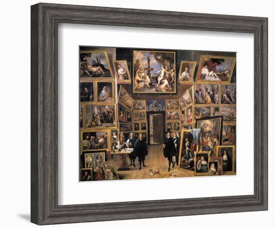 Archduke Leopold Wilhelm in His Picture Gallery-David Teniers the Younger-Framed Art Print