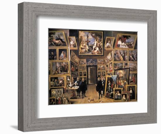 Archduke Leopold Wilhelm in His Picture Gallery-David Teniers the Younger-Framed Art Print