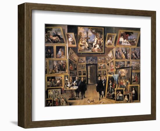 Archduke Leopold Wilhelm in His Picture Gallery-David Teniers the Younger-Framed Art Print