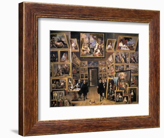 Archduke Leopold Wilhelm in His Picture Gallery-David Teniers the Younger-Framed Art Print