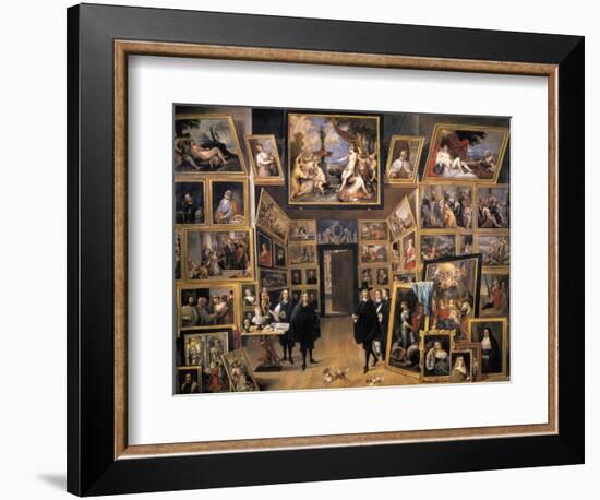 Archduke Leopold Wilhelm in His Picture Gallery-David Teniers the Younger-Framed Art Print