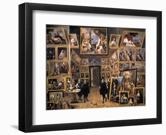 Archduke Leopold Wilhelm in His Picture Gallery-David Teniers the Younger-Framed Art Print