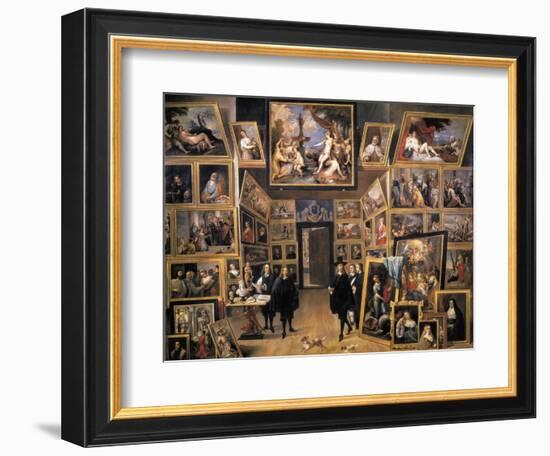 Archduke Leopold Wilhelm in His Picture Gallery-David Teniers the Younger-Framed Art Print