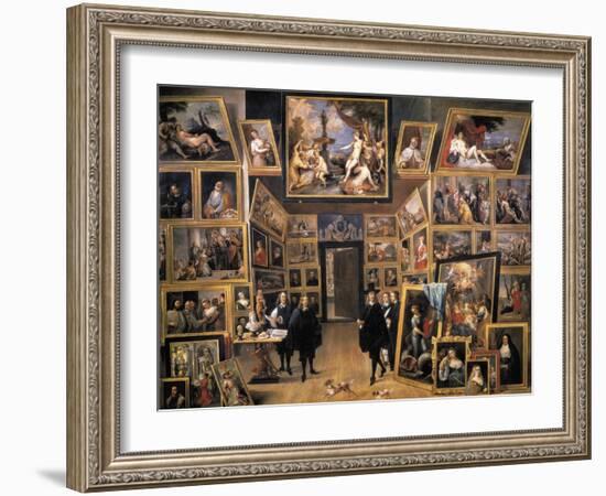 Archduke Leopold Wilhelm in His Picture Gallery-David Teniers the Younger-Framed Art Print