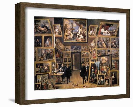 Archduke Leopold Wilhelm in His Picture Gallery-David Teniers the Younger-Framed Art Print