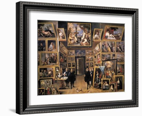 Archduke Leopold Wilhelm in His Picture Gallery-David Teniers the Younger-Framed Art Print