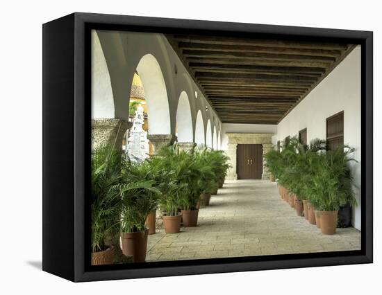 Arched Colonnade in the Plaza de La Aduana, Cartagena, Colombia-Jerry Ginsberg-Framed Premier Image Canvas