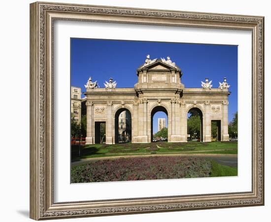 Arched Gateway of the Puerta De Alcala in the Plaza De La Independencia, in Madrid, Spain, Europe-Nigel Francis-Framed Photographic Print