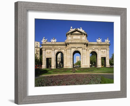 Arched Gateway of the Puerta De Alcala in the Plaza De La Independencia, in Madrid, Spain, Europe-Nigel Francis-Framed Photographic Print