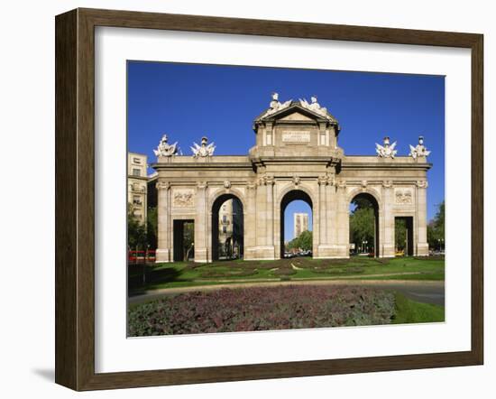 Arched Gateway of the Puerta De Alcala in the Plaza De La Independencia, in Madrid, Spain, Europe-Nigel Francis-Framed Photographic Print