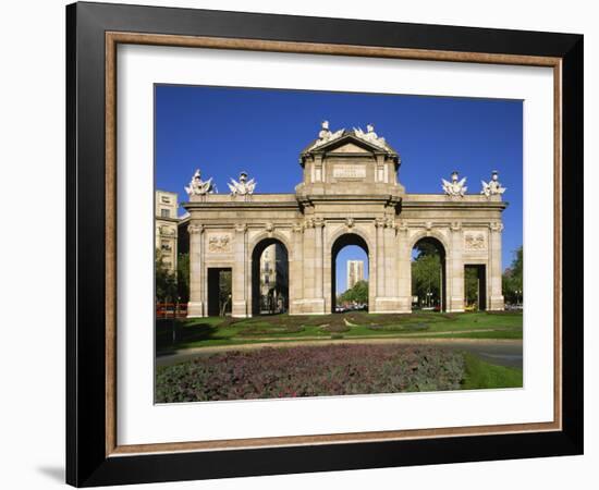 Arched Gateway of the Puerta De Alcala in the Plaza De La Independencia, in Madrid, Spain, Europe-Nigel Francis-Framed Photographic Print