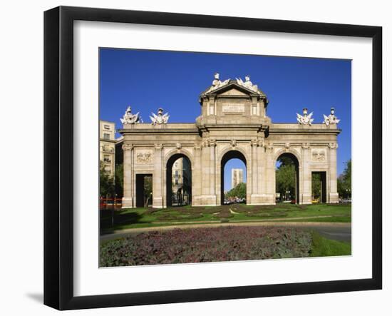 Arched Gateway of the Puerta De Alcala in the Plaza De La Independencia, in Madrid, Spain, Europe-Nigel Francis-Framed Photographic Print