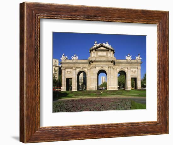 Arched Gateway of the Puerta De Alcala in the Plaza De La Independencia, in Madrid, Spain, Europe-Nigel Francis-Framed Photographic Print