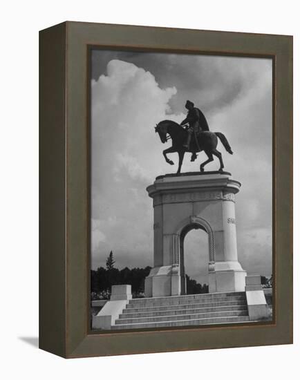 Arched Monument with Equestrian Statue of Sam Houston-Alfred Eisenstaedt-Framed Premier Image Canvas