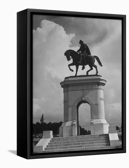 Arched Monument with Equestrian Statue of Sam Houston-Alfred Eisenstaedt-Framed Premier Image Canvas