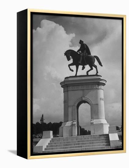 Arched Monument with Equestrian Statue of Sam Houston-Alfred Eisenstaedt-Framed Premier Image Canvas