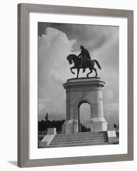 Arched Monument with Equestrian Statue of Sam Houston-Alfred Eisenstaedt-Framed Photographic Print