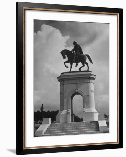 Arched Monument with Equestrian Statue of Sam Houston-Alfred Eisenstaedt-Framed Photographic Print