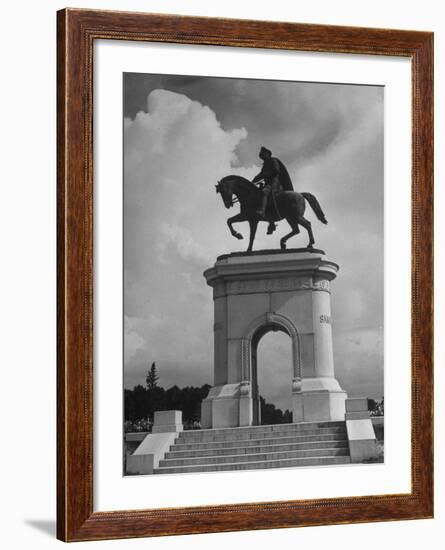 Arched Monument with Equestrian Statue of Sam Houston-Alfred Eisenstaedt-Framed Photographic Print