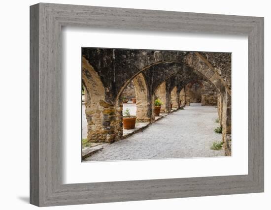 Arched Portico at Mission San Jose in San Antonio-Larry Ditto-Framed Photographic Print