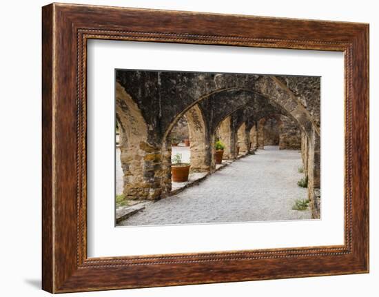 Arched Portico at Mission San Jose in San Antonio-Larry Ditto-Framed Photographic Print