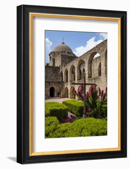 Arched Portico at Mission San Jose in San Antonio-Larry Ditto-Framed Photographic Print