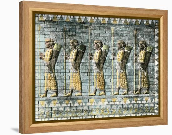 Archers of Darius's Royal Persian Guard, from the Hall of Artaxerxes Ii at Susa-null-Framed Premier Image Canvas