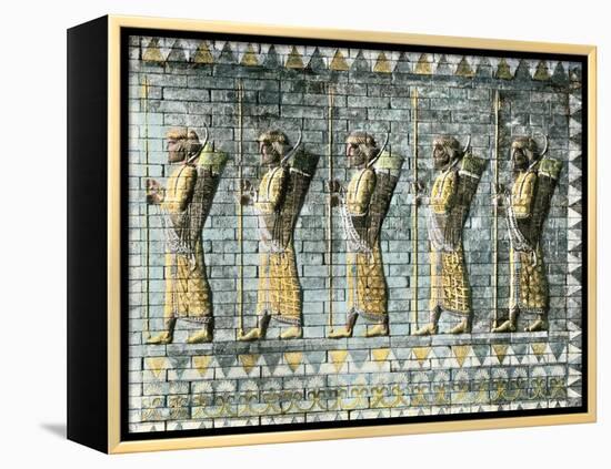 Archers of Darius's Royal Persian Guard, from the Hall of Artaxerxes Ii at Susa-null-Framed Premier Image Canvas