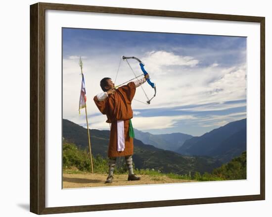 Archery Competition, Bumthang, Bhutan-Peter Adams-Framed Photographic Print