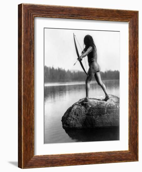 Archery: Nootka Indian-Edward S^ Curtis-Framed Photographic Print