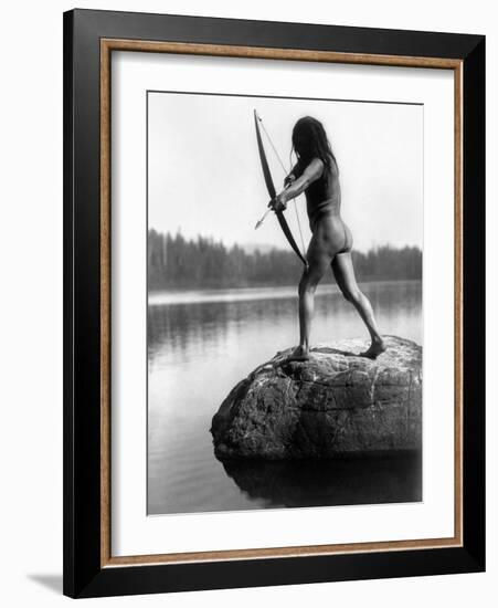 Archery: Nootka Indian-Edward S^ Curtis-Framed Photographic Print