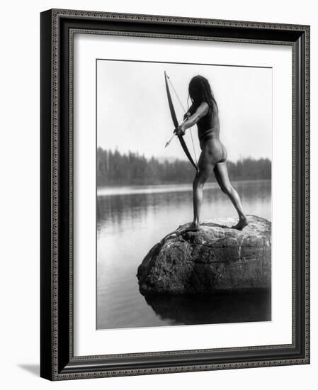 Archery: Nootka Indian-Edward S^ Curtis-Framed Photographic Print