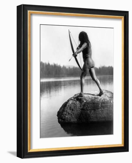 Archery: Nootka Indian-Edward S^ Curtis-Framed Photographic Print