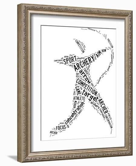 Archery Pictogram On White Background-seiksoon-Framed Art Print